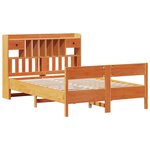 vidaXL Lit bibliothèque sans matelas cire marron 140x200 cm pin massif