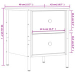 vidaXL Tables de chevet 2 Pièces sonoma gris 40x42x50cm bois d'ingénierie