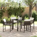 vidaXL Ensemble de salle à manger pour jardin 5 Pièces Marron polyrotin