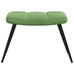 vidaXL Chaise de relaxation avec tabouret Vert clair Velours