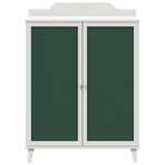 vidaXL Armoire tableau noir avec étagère Blanc Bois d'ingénierie