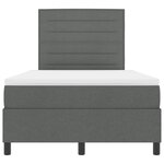 vidaXL Lit à ressorts avec matelas et LED - Gris foncé - 120x200 cm Tissu
