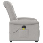 vidaXL Fauteuil inclinable de massage électrique gris nuage tissu