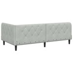 vidaXL Cadre de lit d'angle Gris clair 100 x 200 cm Velours