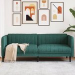 vidaXL Canapé à 3 places vert foncé tissu