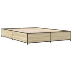 vidaXL Cadre de lit chêne sonoma 140x200 cm bois d'ingénierie et métal