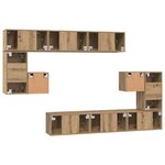 vidaXL Ensemble meuble TV 10 Pièces chêne artisanal 180 x 30 x 90.5 cm