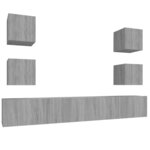 vidaXL Ensemble de meubles TV 6 Pièces Sonoma gris Bois d'ingénierie