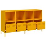 vidaXL Buffet jaune moutarde 135x39x73 5 cm acier laminé à froid