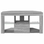 vidaXL Meuble TV LED d'Angle Gris Sonoma 106 x 40 x 50 cm