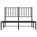 vidaXL Cadre de lit métal sans matelas avec tête de lit noir 120x200cm