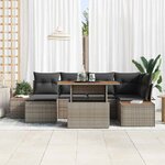 vidaXL Ensemble de canapé de jardin 7 Pièces Gris Poly rotin