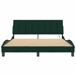 vidaXL Cadre de lit avec LED sans matelas Hanko vert foncé 160x200 cm velours