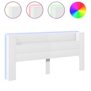 vidaXL Armoire tête de lit avec LED blanc 220x16 5x103 5 cm