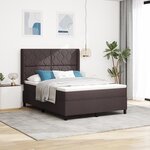 Lit Box Spring vidaXL avec Matelas Marron Foncé 140x190 cm Tissu