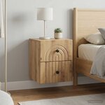 vidaXL Cabinet de chevet mural 2 pc Chêne artisanal 33 x 34 5 x 40 cm