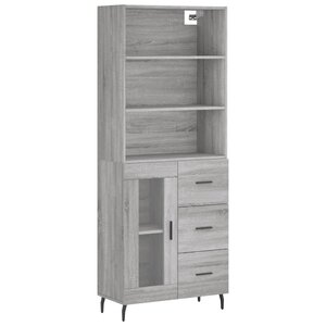 vidaXL Buffet haut Sonoma gris 69 5x34x180 cm Bois d'ingénierie