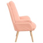 vidaXL Fauteuil relaxant en tissu rose pelucheux