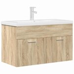 vidaXL Armoire lavabo de salle de bain et vasque et robinet intégrés