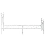 vidaXL Cadre de lit métal sans matelas et pied de lit blanc 100x190 cm