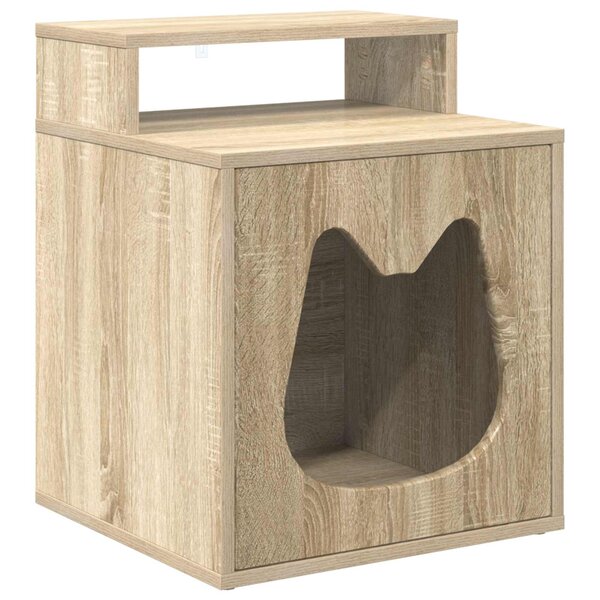 vidaXL Maison pour chat Sonoma 42 5 x 40 x 53 5 cm Bois d'ingénierie