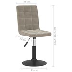 Vidaxl chaises pivotantes de salle à manger 4 pièces gris clair velours