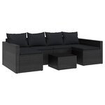 vidaXL Salon de jardin 2 Pièces avec coussins Noir Résine tressée