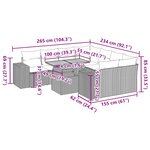 vidaXL Salon de jardin 9 Pièces avec coussins gris résine tressée