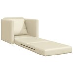 vidaXL Sofa Lit de Sol avec coussin Crème 74 x 77 x 81 cm Faux cuir