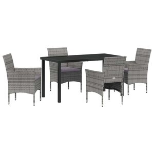 vidaXL Ensemble de salle à manger pour jardin 5 Pièces Gris polyrotin