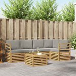 vidaXL Ensemble de canapés d'extérieur 6 Pièces Blanc et gris clair