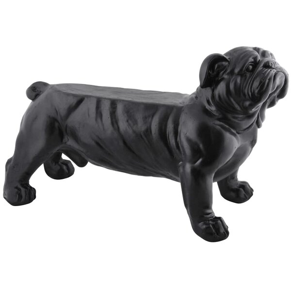 Esschert design banc de jardin bouledogue noir av14