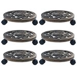 vidaXL Chariots pour plantes 6 Pièces Bronze 30 cm Plastique