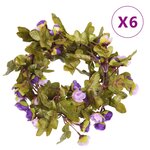 vidaXL Guirlandes de fleurs 6 Pièces violet clair 215 cm
