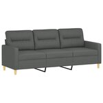 vidaXL Ensemble de canapés 3 Pièces coussins gris foncé tissu