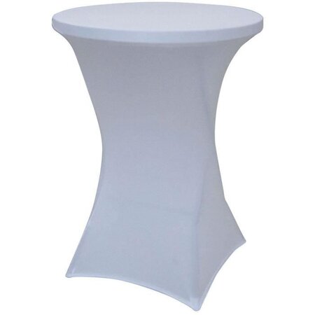 Housse pour table ronde type table bar  - Blanc