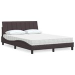 vidaXL Lit avec matelas marron foncé 140x200 cm tissu
