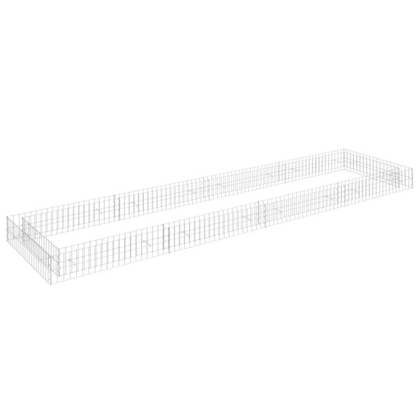 vidaXL Lit surélevé à gabion Acier galvanisé 400x100x20 cm
