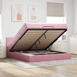 VidaXL Cadre de lit ottoman avec matelas rose 180x200 cm velours