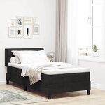 Lit à ressort avec matelas vidaXL Noir 100x200 cm Velours
