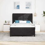 vidaXL Lit à ressorts avec matelas Noir 190 x 140 cm Polyester