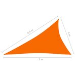 vidaXL Voile de parasol Tissu Oxford triangulaire 4x5x6 4 m Orange