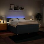 vidaXL Sommier à lattes de lit avec matelas Bleu 180x200 cm Tissu