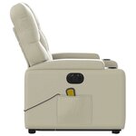 vidaXL Fauteuil inclinable de massage électrique crème similicuir