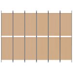 vidaXL Paravent à 6 panneaux Beige 300 x 220 cm Tissu