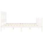 vidaXL Cadre de lit avec tête de lit blanc Super King Size bois massif