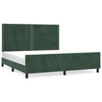 vidaXL Cadre de lit avec tête de lit Vert foncé 160x200 cm Velours