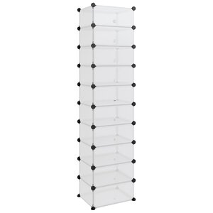 vidaXL Étagère à chaussures Transparent 44x32x174 cm PP