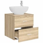 vidaXL Vanité de lavabo mural Chêne Sonoma 49 5 x 44 5 x 66 5 cm