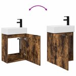 vidaXL Meuble de salle de bain avec robinet Chêne fumé